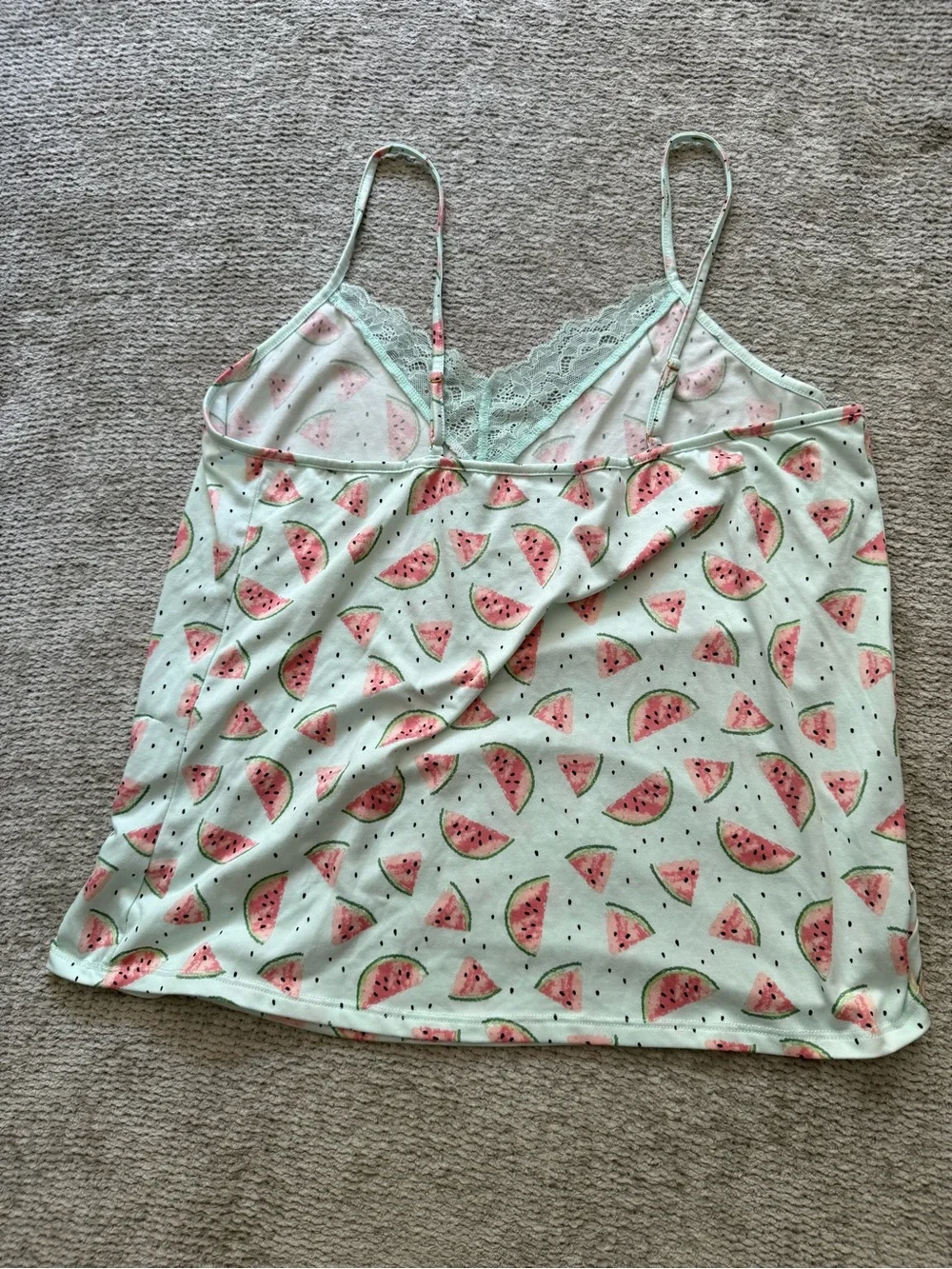Flora Nikrooz Watermelon Print Pajama Set Size Large Mint‎ Green Sleepwear